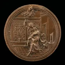 Augustus and the Tiburtine Sibyl, late 15th - early 16th century. Creator: Moderno