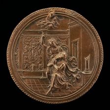 Augustus and the Tiburtine Sibyl, late 15th - early 16th century. Creator: Moderno