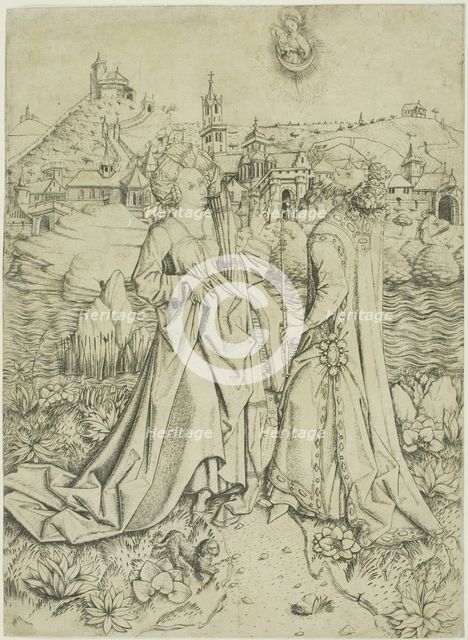 Augustus and the Sibyl, c. 1450. Creator: Master ES.