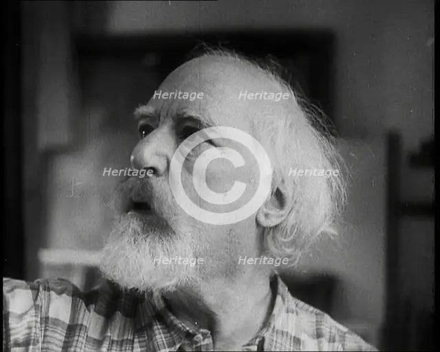 Augustus John Painting, 1930s. Creator: British Pathe Ltd.