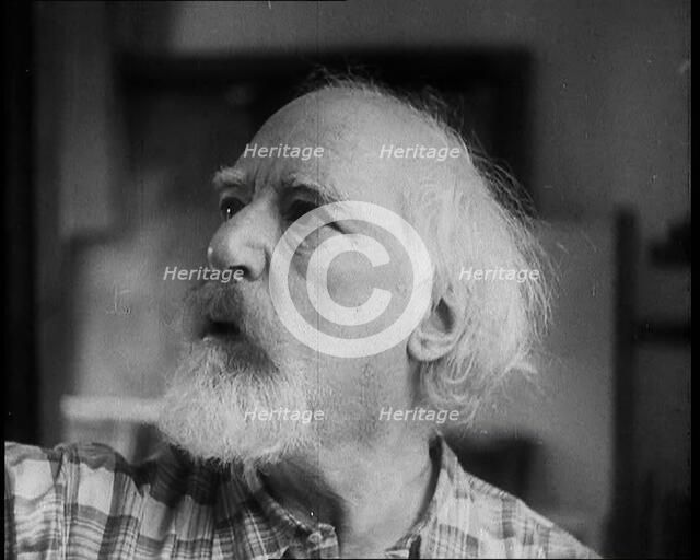 Augustus John Painting, 1930s. Creator: British Pathe Ltd.