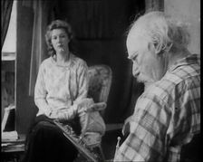 Augustus John Painting a Woman, 1930s. Creator: British Pathe Ltd