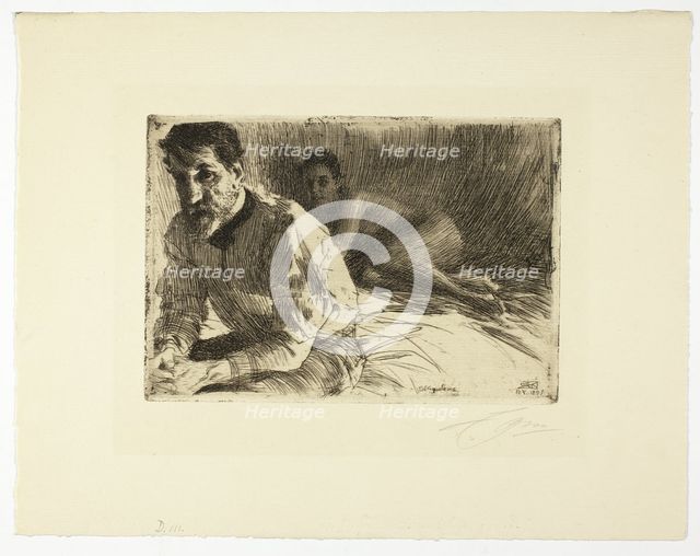 Augustus Saint Gaudens II (Saint Gaudens and His Model), 1897. Creator: Anders Leonard Zorn.