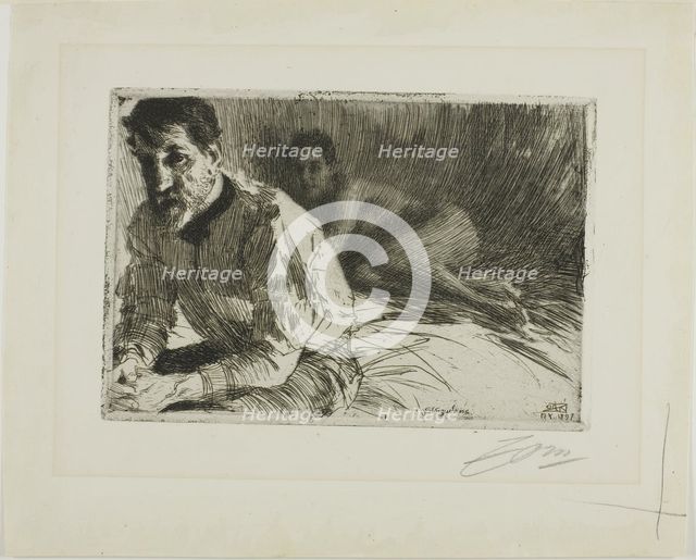 Augustus Saint-Gaudens II (Saint-Gaudens and His Model), 1897. Creator: Anders Leonard Zorn.