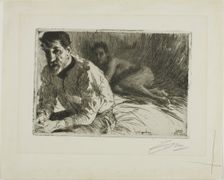 Augustus Saint-Gaudens II (Saint-Gaudens and His Model), 1897. Creator: Anders Leonard Zorn