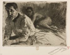 Augustus Saint Gaudens II (Saint Gaudens and his model), 1897. Creator: Anders Leonard Zorn