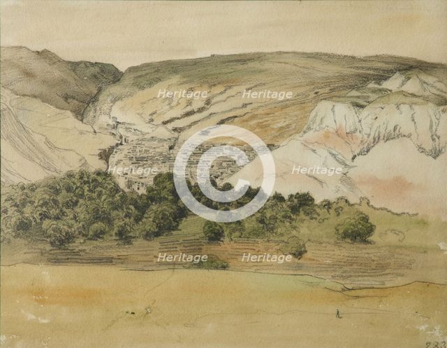 Aul Chirkey, Dagestan, 1841. Artist: Gagarin, Grigori Grigorievich (1810-1893)