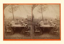 Aunt Hannah's quilting party, United States, 1896. Creator: Unknown