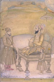 Aurangezeb enthroned, (second half of the seventeenth century?). Creator: Unknown