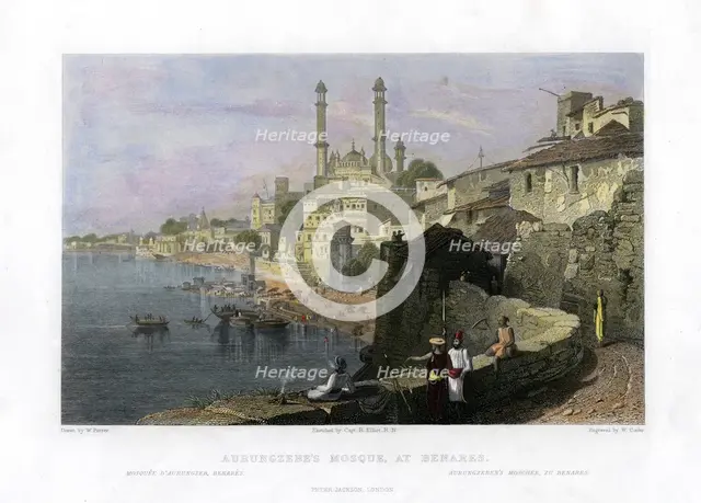 Aurangzeb's Mosque at Benares, India, 19th century. Artist: W Cook
