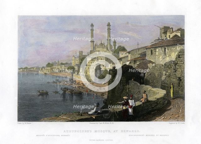 Aurangzeb's Mosque at Benares, India, 19th century. Artist: W Cook