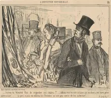Auras-tu bientot fini de regarder ces châles?...1855. Creator: Honore Daumier