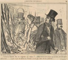 Auras-tu bientot fini de regarder ces châles?...1855. Creator: Honore Daumier