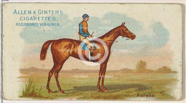 Aurelia, from The World's Racers series (N32) for Allen & Ginter Cigarettes, 1888. Creator: Allen & Ginter.