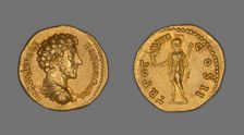 Aureus (Coin) Portraying Emperor Marcus Aurelius, 153-154, issued by Antoninus Pius. Creator: Unknown
