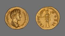 Aureus (Coin) Portraying Emperor Marcus Aurelius, 153-154, issued by Antoninus Pius. Creator: Unknown