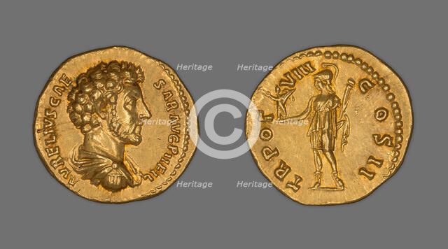Aureus (Coin) Portraying Emperor Marcus Aurelius, 153-154, issued by Antoninus Pius. Creator: Unknown.