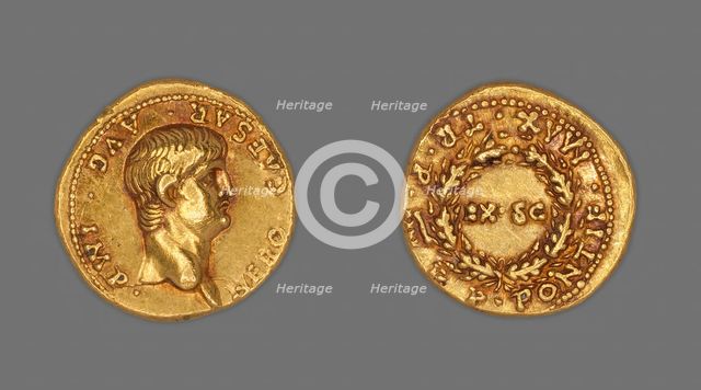 Aureus (Coin) Portraying Emperor Nero, December 57-December 58, issued by Nero (emperor). Creator: Unknown.