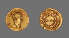 Aureus (Coin) Portraying Emperor Nero, December 57-December 58, issued by Nero (emperor). Creator: Unknown
