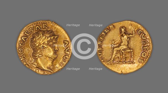 Aureus (Coin) Portraying Emperor Nero, December 67-December 68, issued by Nero. Creator: Unknown.