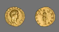 Aureus (Coin) Portraying Emperor Otho, 69 CE (January-April), issued by Otho. Creator: Unknown