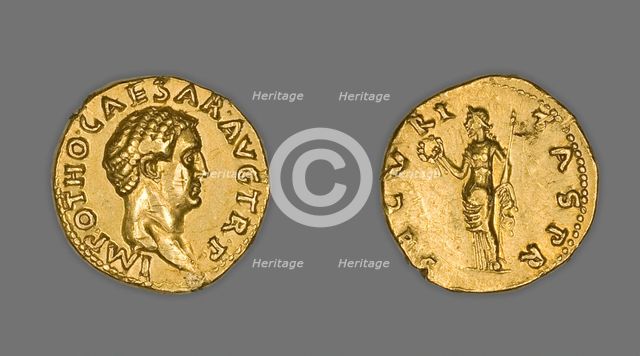 Aureus (Coin) Portraying Emperor Otho, 69 CE (January-April), issued by Otho. Creator: Unknown.