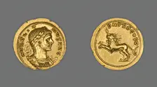 Aureus (Coin) Portraying Emperor Aurelian, 272, issued by Aurelian. Creators: Unknown, Aurelian