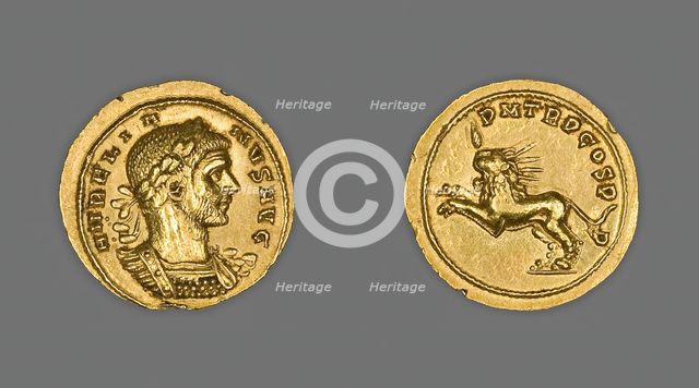 Aureus (Coin) Portraying Emperor Aurelian, 272, issued by Aurelian. Creators: Unknown, Aurelian.