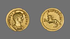 Aureus (Coin) Portraying Emperor Aurelian, 272, issued by Aurelian. Creators: Unknown, Aurelian