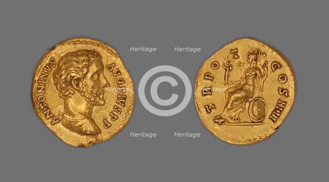 Aureus (Coin) Portraying Emperor Antoninus Pius, 145-161, issued by Antoninus Pius. Creator: Unknown.