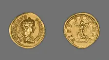 Aureus (Coin) Portraying Emperor Caracalla, 204 (January-April), issued by Septimius Severus. Creator: Unknown