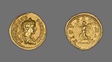 Aureus (Coin) Portraying Emperor Caracalla, 204 (January-April), issued by Septimius Severus. Creator: Unknown