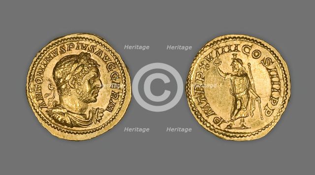 Aureus (Coin) Portraying Emperor Caracalla, 216, issued by Caracalla. Creator: Unknown.