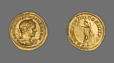 Aureus (Coin) Portraying Emperor Caracalla, 216, issued by Caracalla. Creator: Unknown