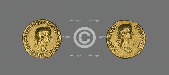 Aureus (Coin) Portraying Emperor Claudius, 50-54. Creator: Unknown.