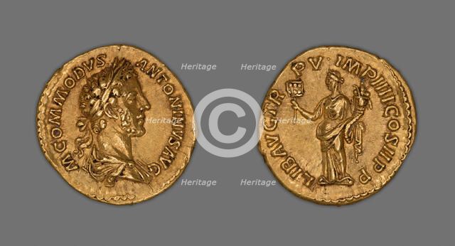 Aureus (Coin) Portraying Emperor Commodus, 180, issued by Commodus. Creator: Unknown.