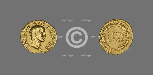 Aureus (Coin) Portraying Emperor Galba, 68 (July)-69 (January). Creator: Unknown.