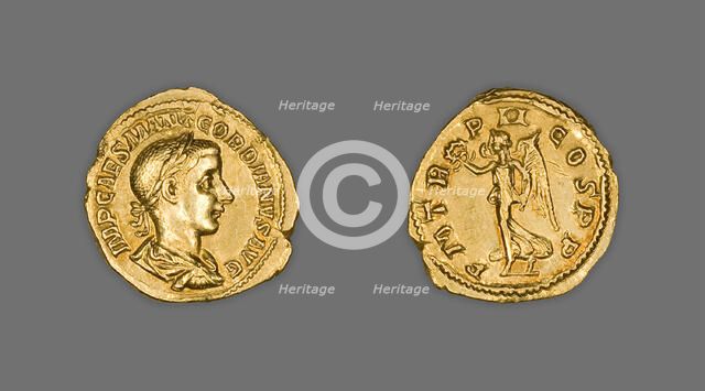 Aureus (Coin) Portraying Emperor Gordian III, 239 (late July-December), issued by Gordian III. Creator: Unknown.