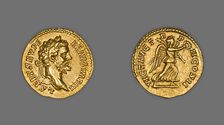 Aureus (Coin) Portraying Emperor Septimus Severus, 194-195, issued by Septimius Severus. Creator: Unknown