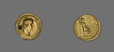 Aureus (Coin) Portraying Emperor Tiberius, 14-37. Creator: Unknown