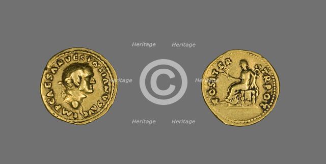 Aureus (Coin) Portraying Emperor Vespasian, 70. Creator: Unknown.