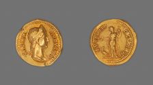 Aureus (Coin) Portraying Empress Sabina, 134, issued by Hadrian. Creator: Unknown
