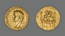 Aureus (Coin) Portraying Nero Claudius Drusus, 41-45, issued by Claudius (Tiberius Claudius Nero). Creator: Unknown