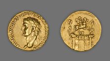 Aureus (Coin) Portraying Nero Claudius Drusus, 41-45, issued by Claudius (Tiberius Claudius Nero). Creator: Unknown