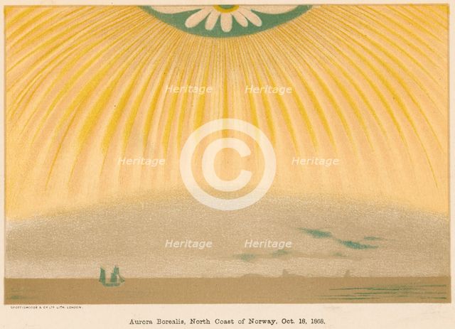 Aurora Borealis or Northern Lights observed from northern Norway, 10 October 1868, (1906). Creator: Unknown.