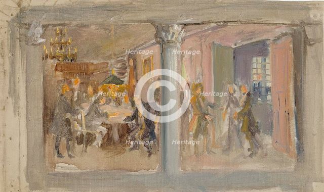 Aurora club, rehearsal for the Helsinki University wall painting, 1915-1916. Creator: Akseli Gallen-Kallela.