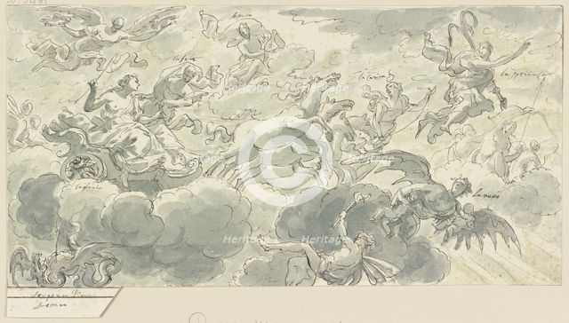 Aurora in a chariot with her entourage. Creator: Unknown.