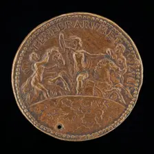 Aurora Stepping from a Car [reverse], c. 1518. Creator: Unknown