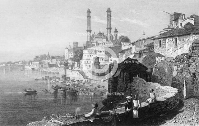 'Aurungzebe's Mosque, at Benares', 1834. Creator: William Purser.