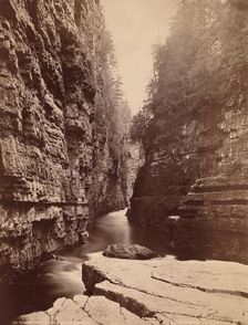 Ausable Chasm - Up the River from Table Rock, c. 1880. Creator: Seneca Ray Stoddard